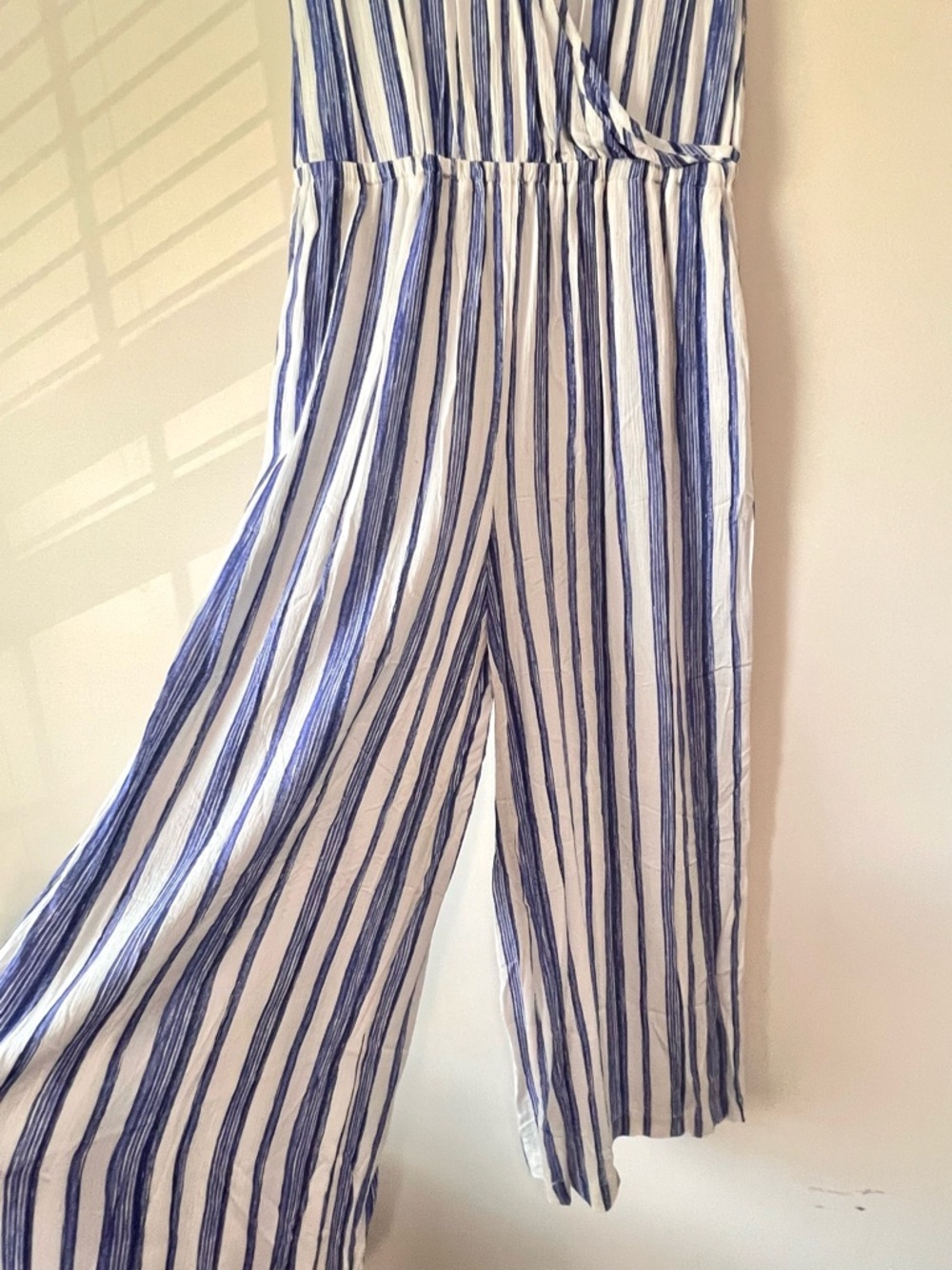 Chico's Guacho Blue and White Striped 2 Piece Jumpsuit - Picture 8 of 16